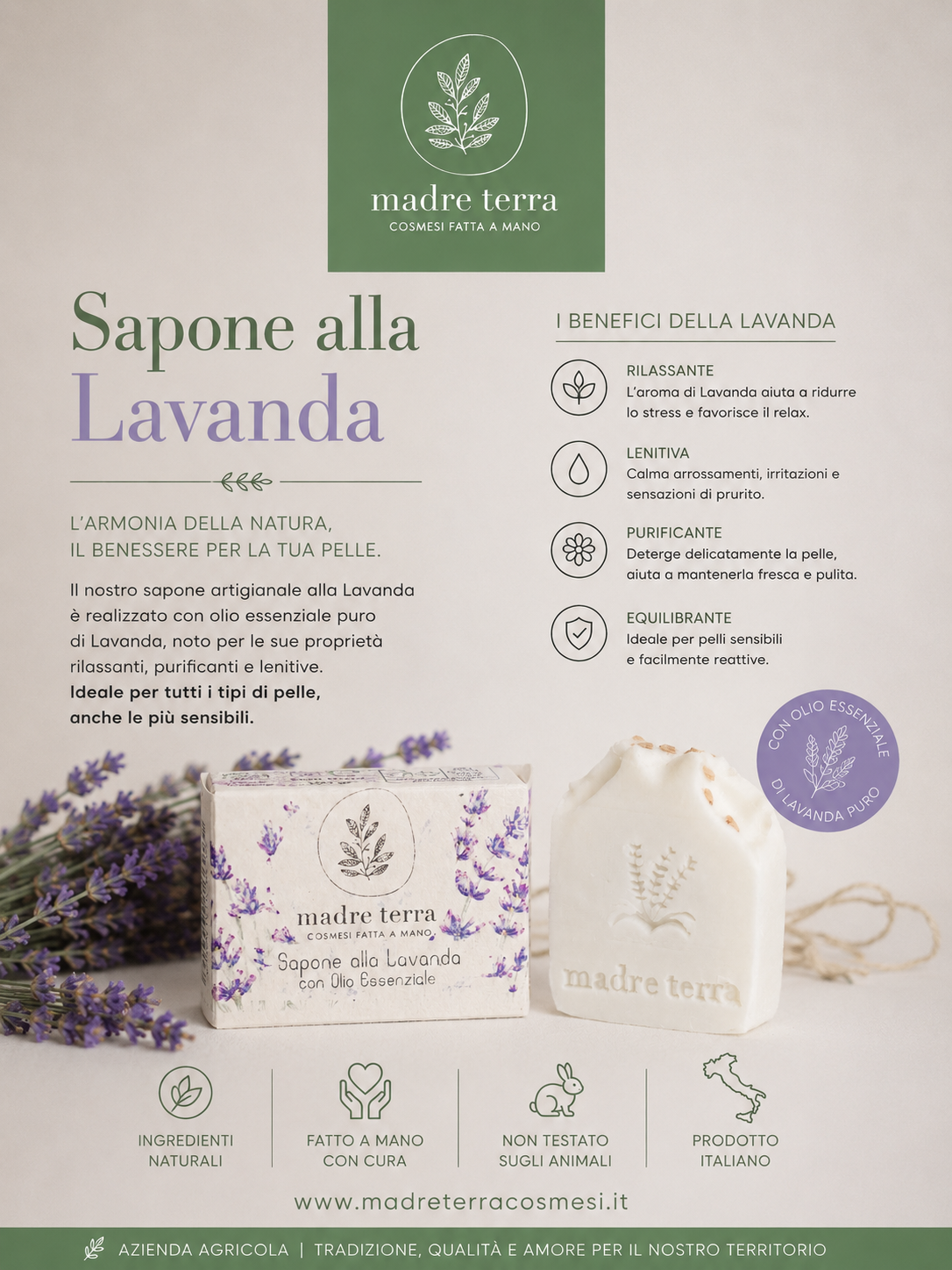 Sapone solido alla Lavanda