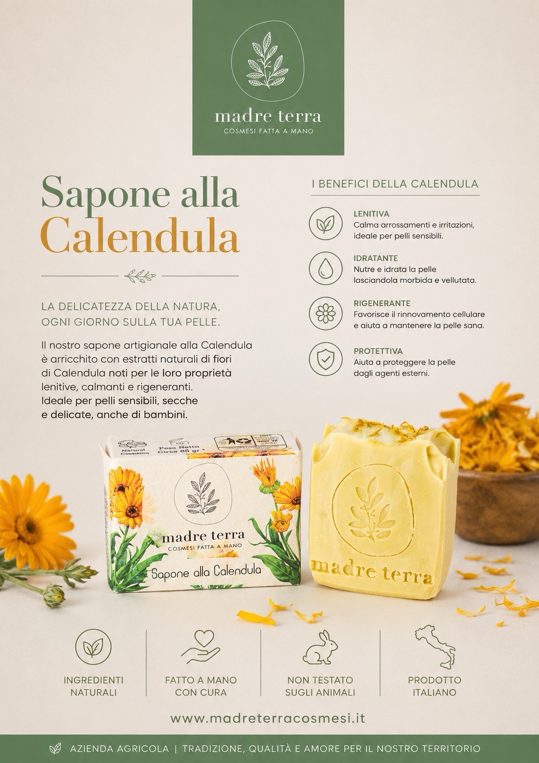 Sapone solido alla Calendula